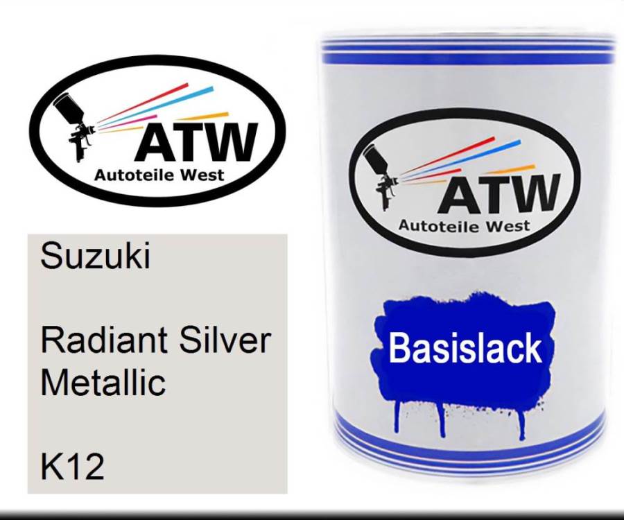 Suzuki, Radiant Silver Metallic, K12: 500ml Lackdose, von ATW Autoteile West.